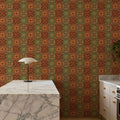 Autumn Tiles Brown Mural Wallpaper - room preview 06