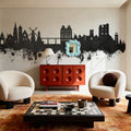 Scarborough England Skyline Black & White Mural Wallpaper - room preview 06