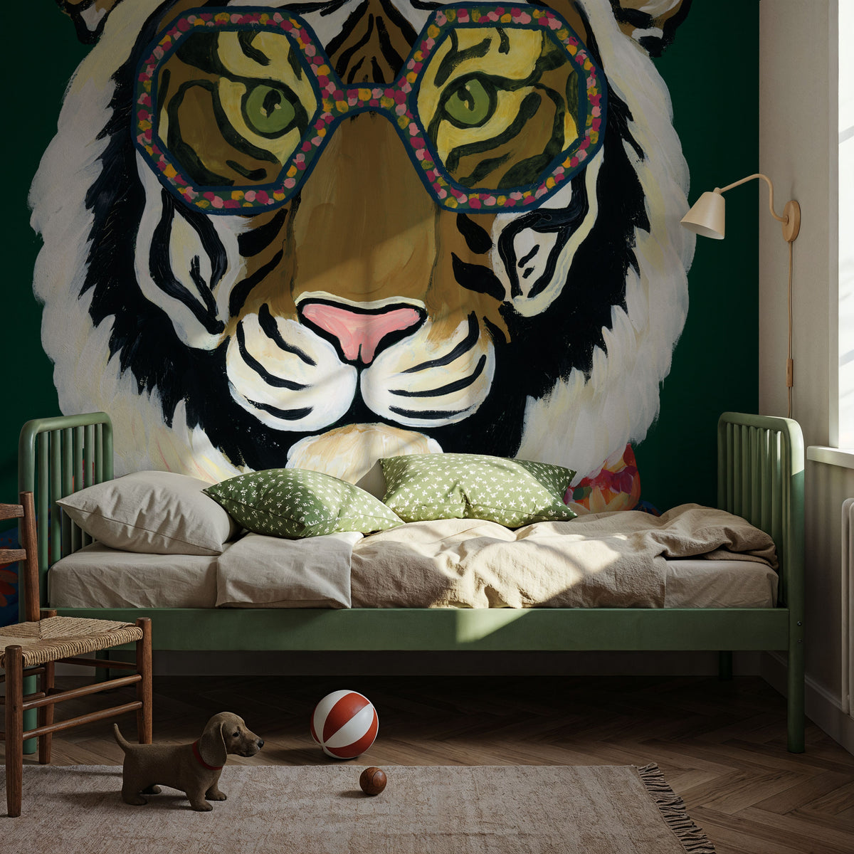 Miami Living Tiger Portrait Mural Wallpaper - room preview 06