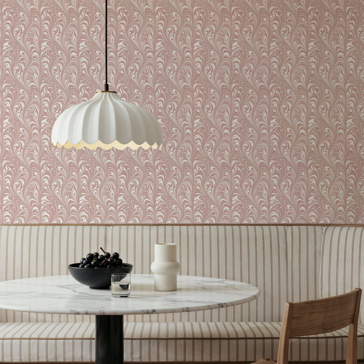 Marbelized Flow, Pink Tulip Mural Wallpaper - room preview 06