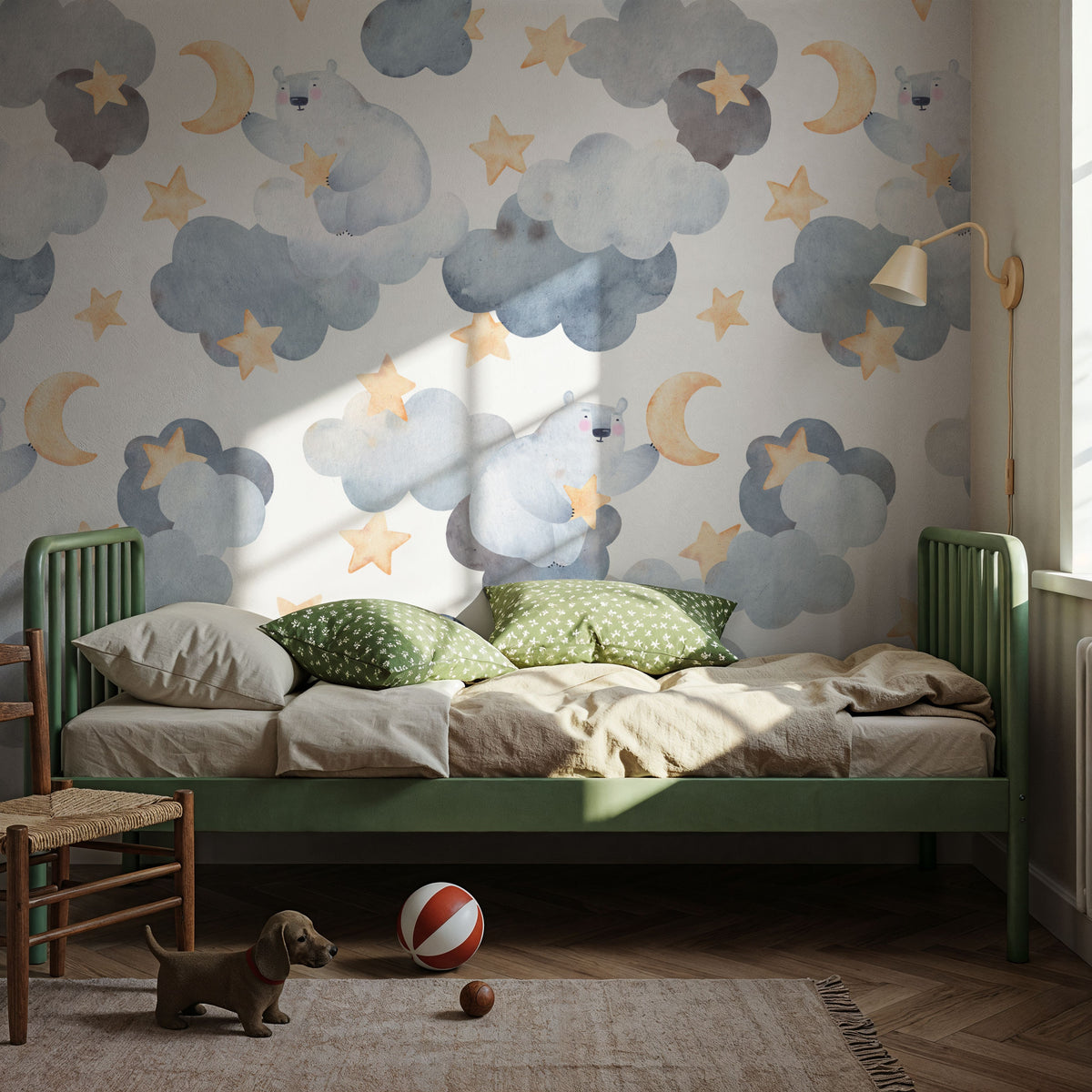 Polar Bears & Clouds Mural Wallpaper - room preview 06