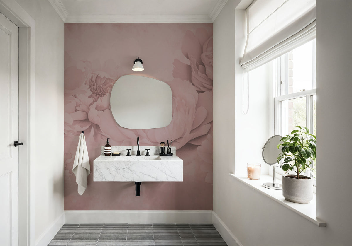Transcendent Peony, China Rose Mural Wallpaper - room preview 06