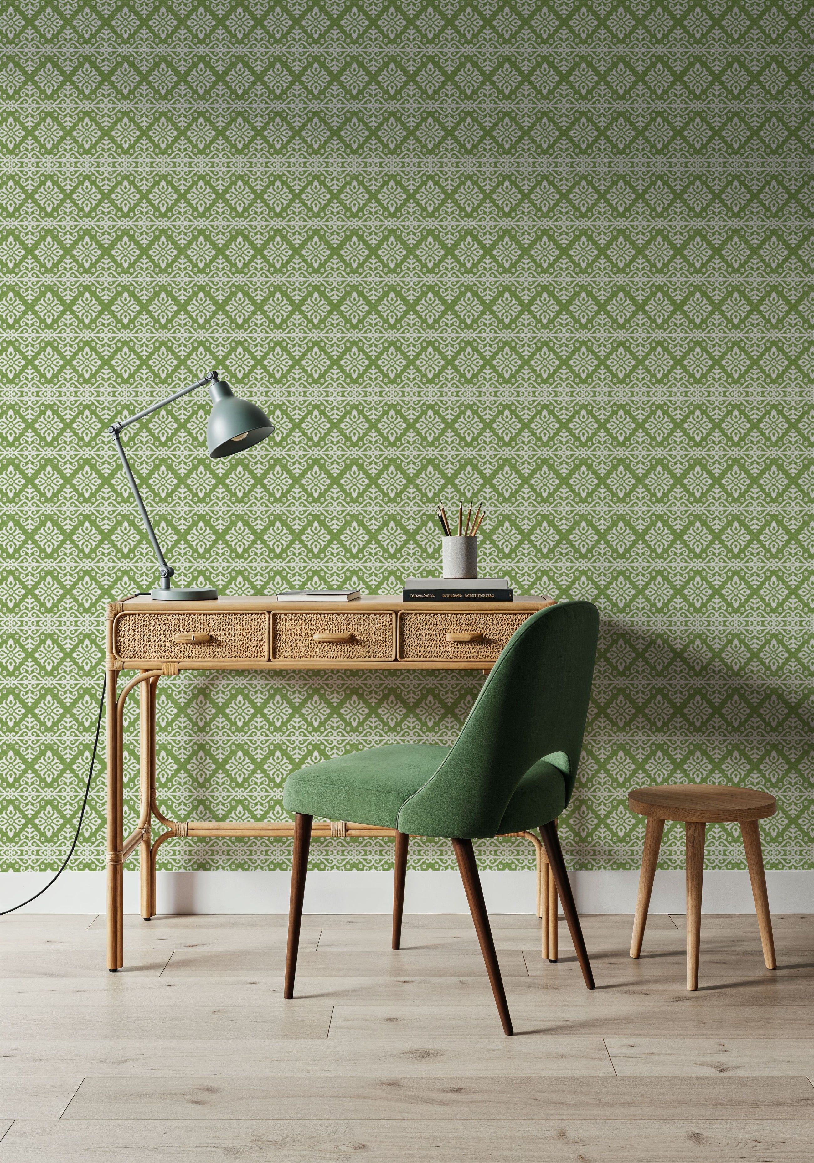 Amadora Squares Green Mural Wallpaper