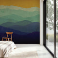 Yellow Sky Mountains Mural Wallpaper - room preview 06