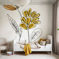 Line Flower IV Mural Wallpaper - room preview 06