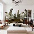 Leaves in Que Mural Wallpaper - Neutral Tone - room preview 06