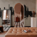 Durham North Carolina Skyline Concrete Mural Wallpaper - room preview 06