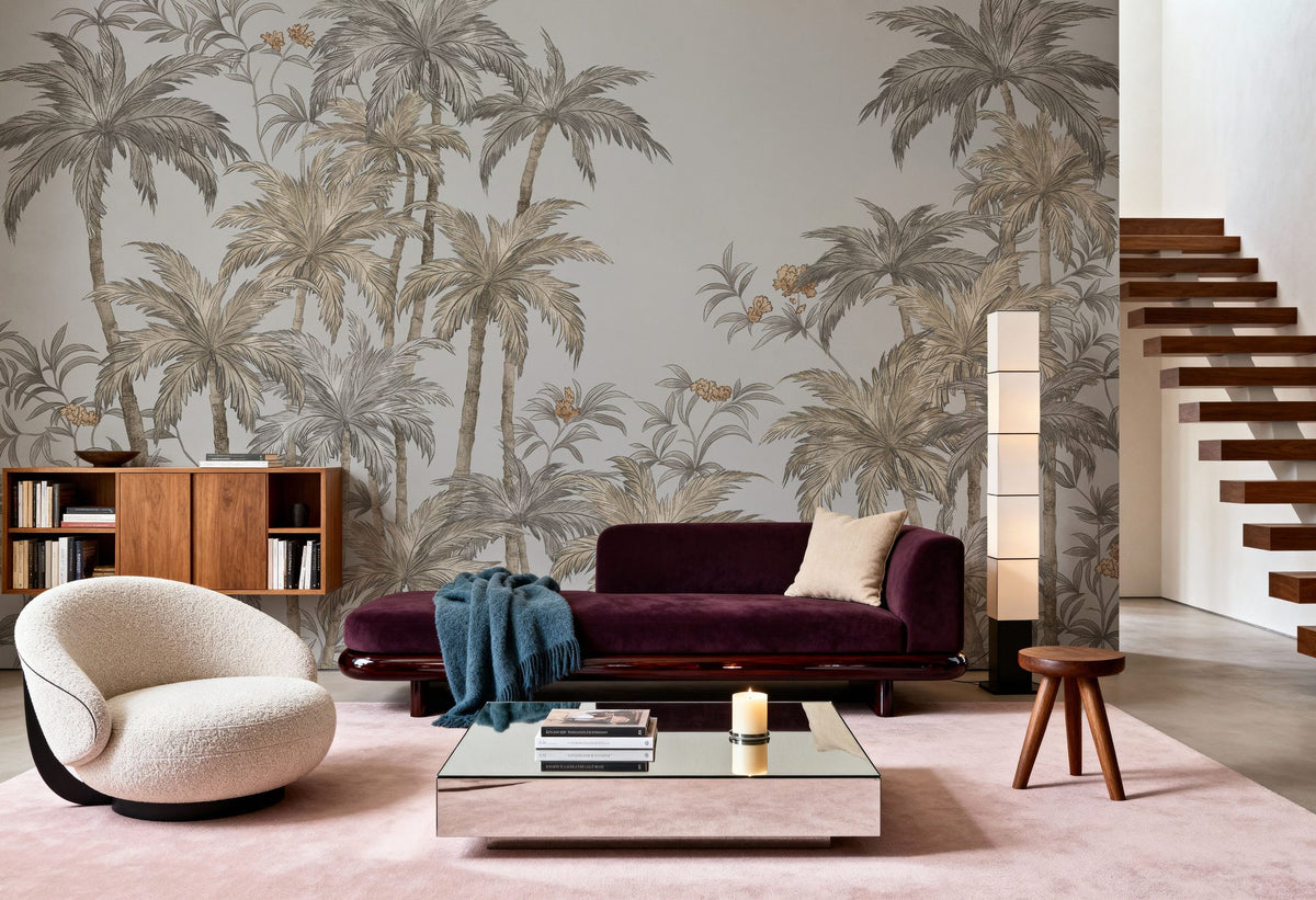Palm Abode, Stone Mural Wallpaper - room preview 06