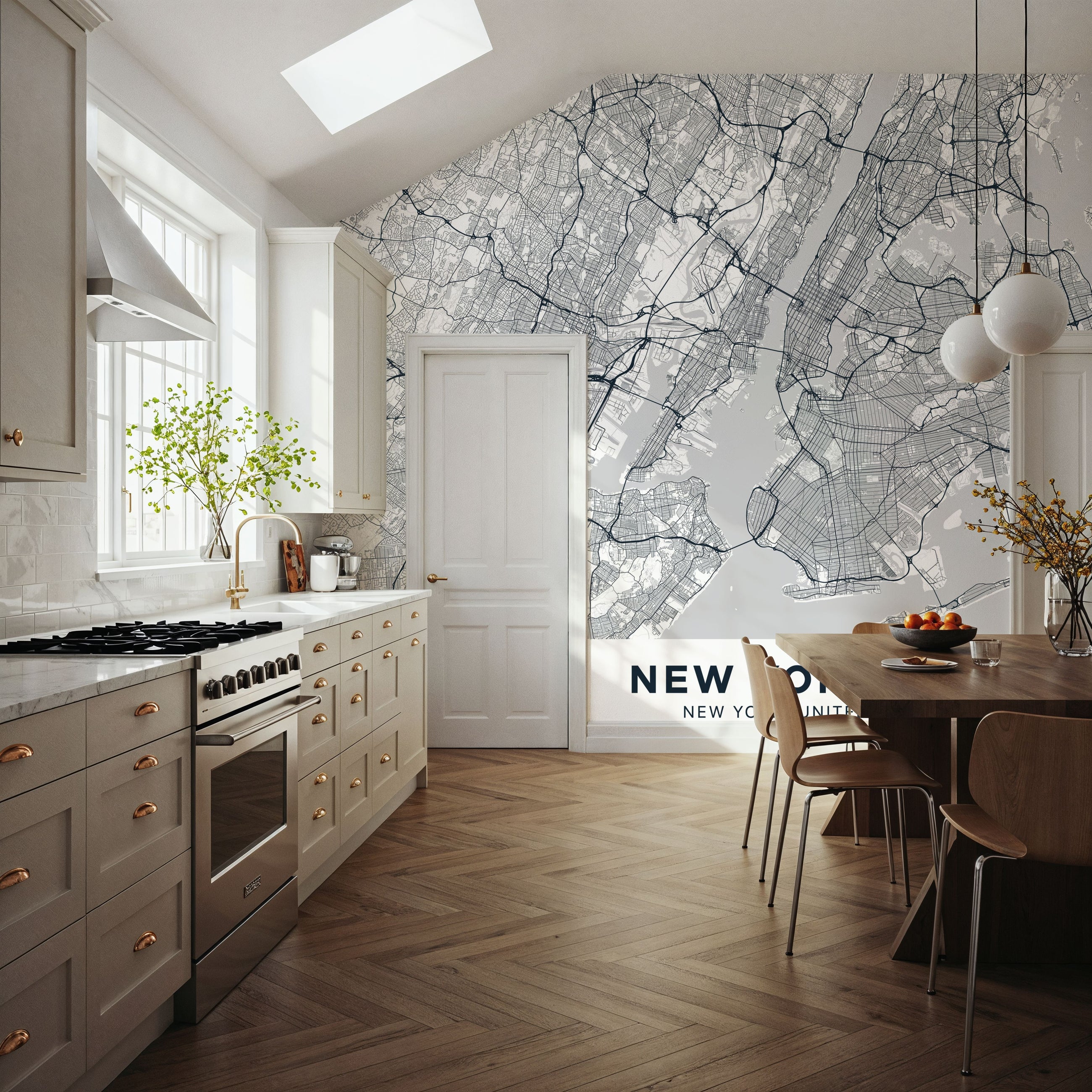 Map of New York City Mural Wallpaper