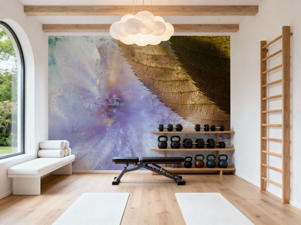 Glacial Leaf Mural Wallpaper - room preview 06