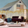 Wheat Fields Barn with Flag Mural Wallpaper - room preview 06