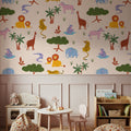 Funky Safari Pattern Mural Wallpaper - room preview 06