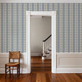 Nara Indigo Embroidery Mural Wallpaper - room preview 06