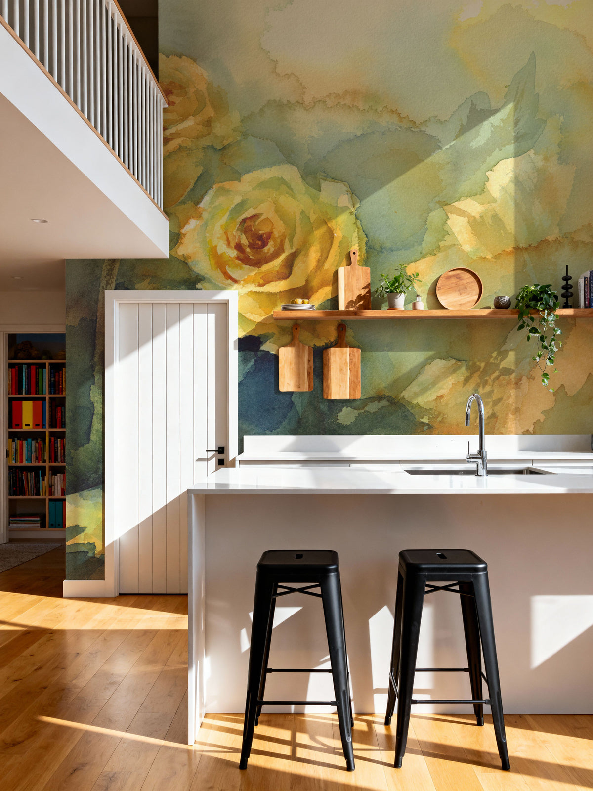 Golden Rose Reverie Mural Wallpaper - room preview 06
