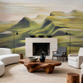 Oil Mountain, Greens Mural Wallpaper - room preview 06