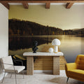Autumn Harbor Reflection Mural Wallpaper - room preview 06