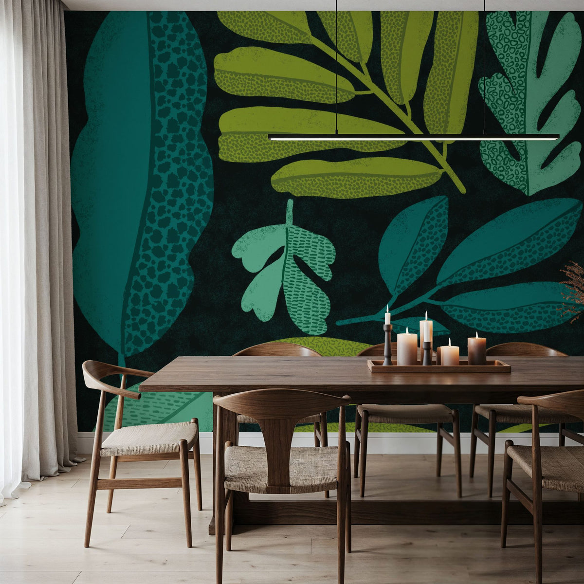 Plant Toss I Mural Wallpaper - room preview 06