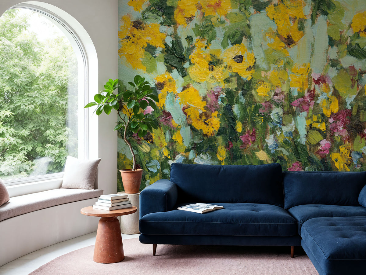 Sunlit Sunflowers Mural Wallpaper - room preview 06