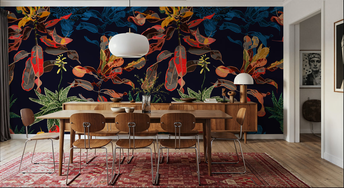 Exotic Plants Bloom Mural Wallpaper - room preview 06