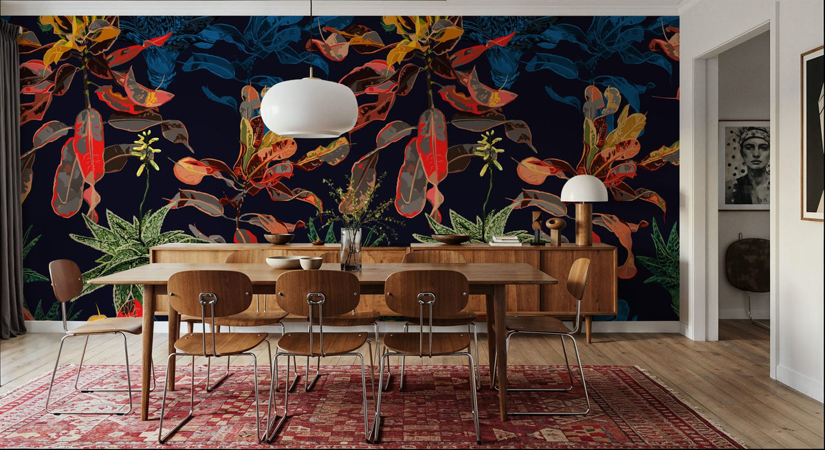 Exotic Plants Bloom Mural Wallpaper - room preview 06
