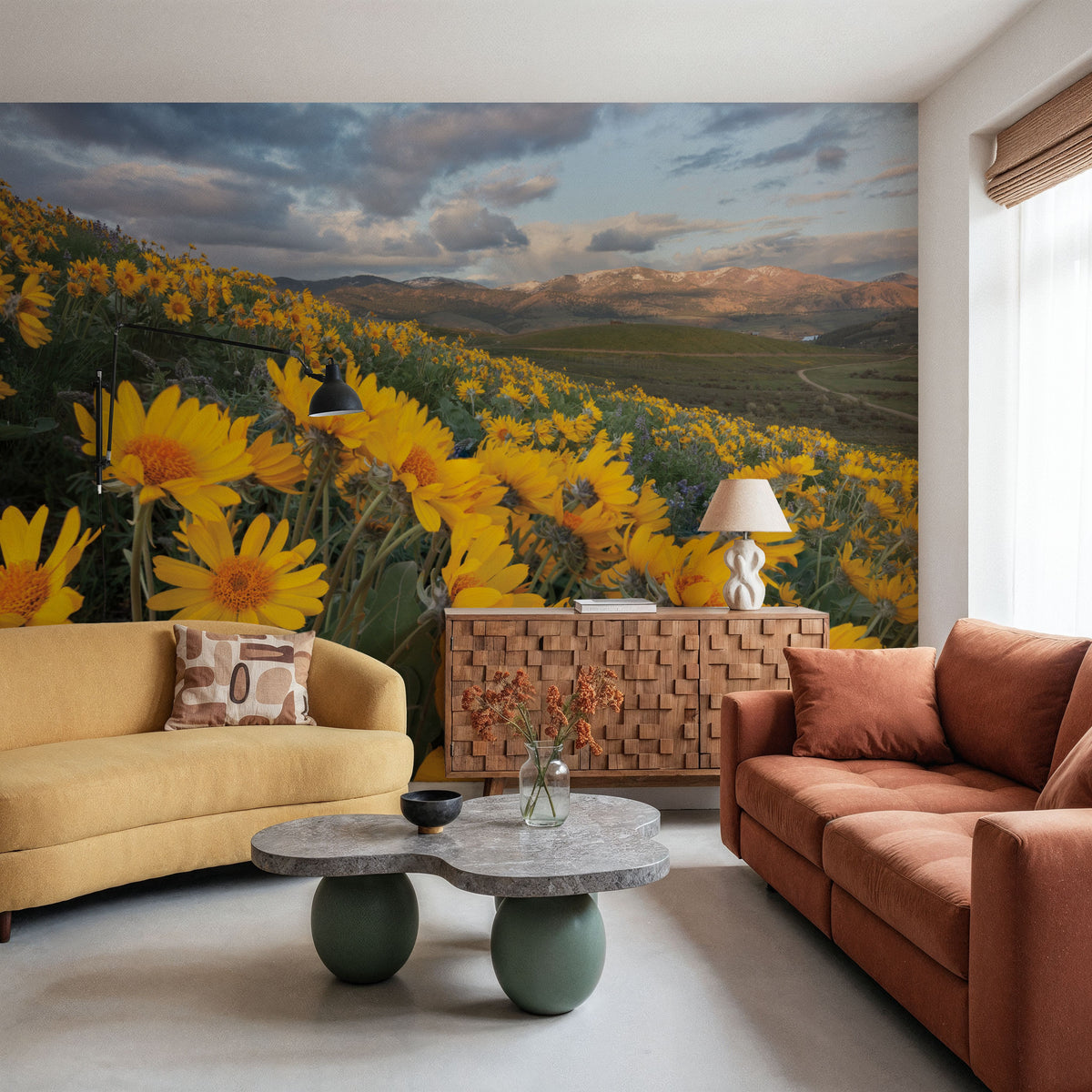 Methow Valley Wildflowers IV Mural Wallpaper - room preview 06