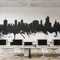 Tulsa Oklahoma Skyline Black & White Mural Wallpaper - room preview 06