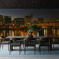 Riverfront Nightscape Mural Wallpaper - room preview 06