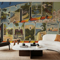 Greetings From Benton Harbor Flowers Mural Wallpaper - room preview 06
