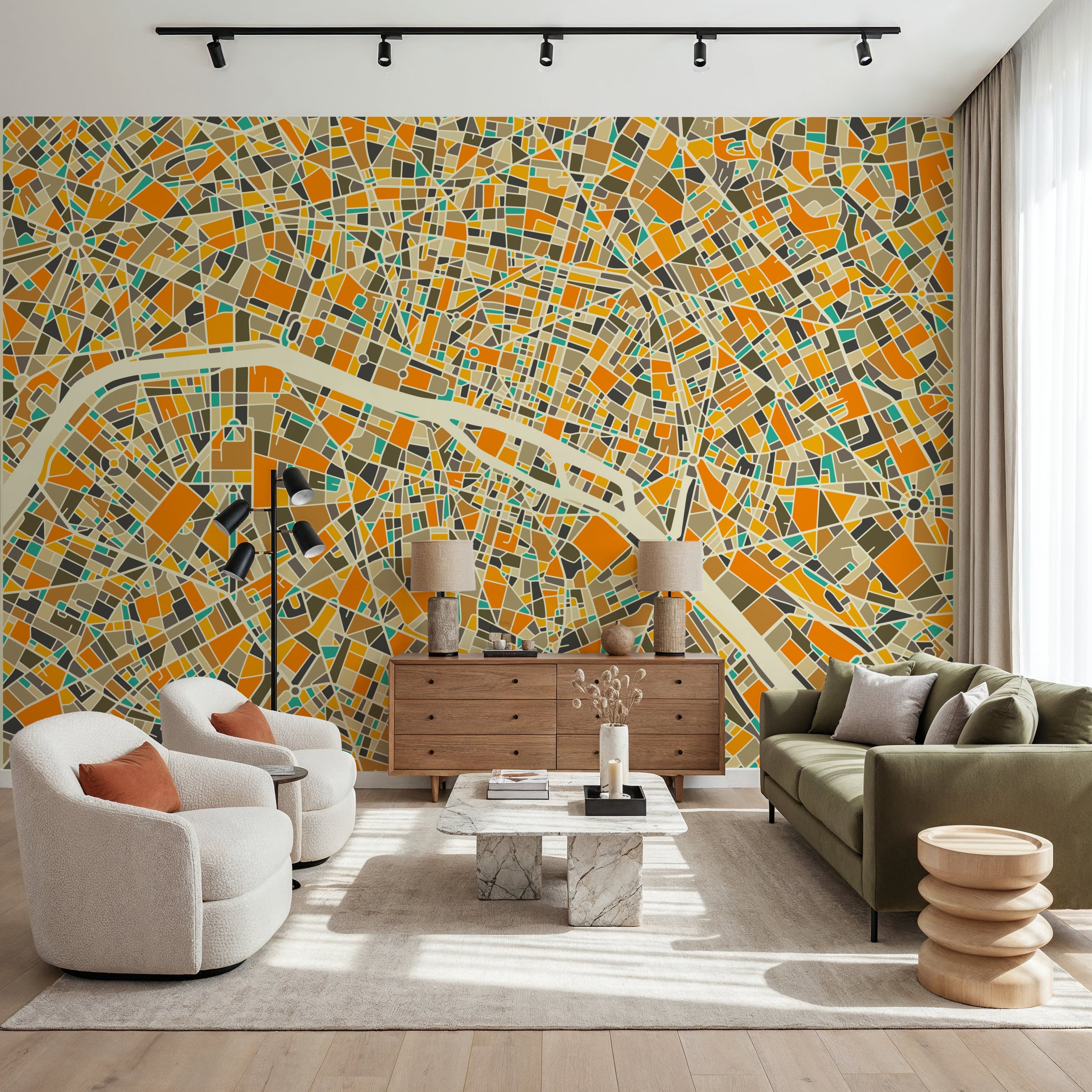 Modern Paris Mural Wallpaper