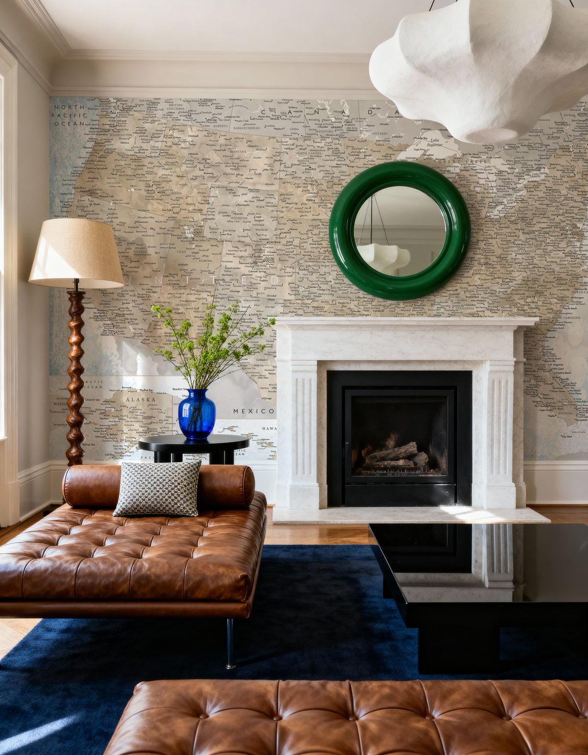 US Map Detailed - Ghada Mural Wallpaper - room preview 06