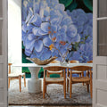 Periwinkle Hydrangea Mural Wallpaper - room preview 06