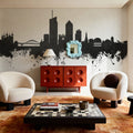 Lyon France Skyline Black & White Mural Wallpaper - room preview 06