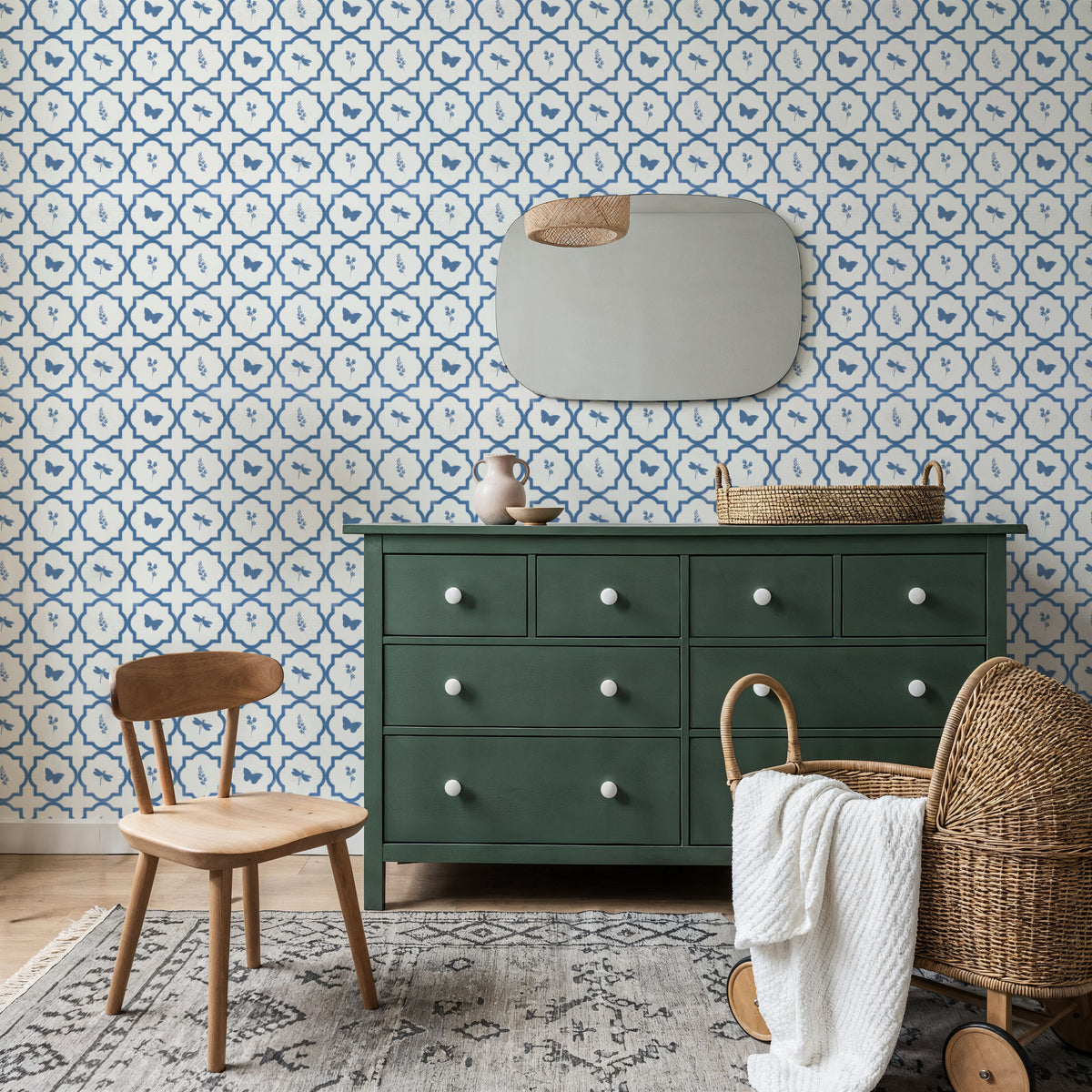 Blue Fields Light Mural Wallpaper - room preview 06