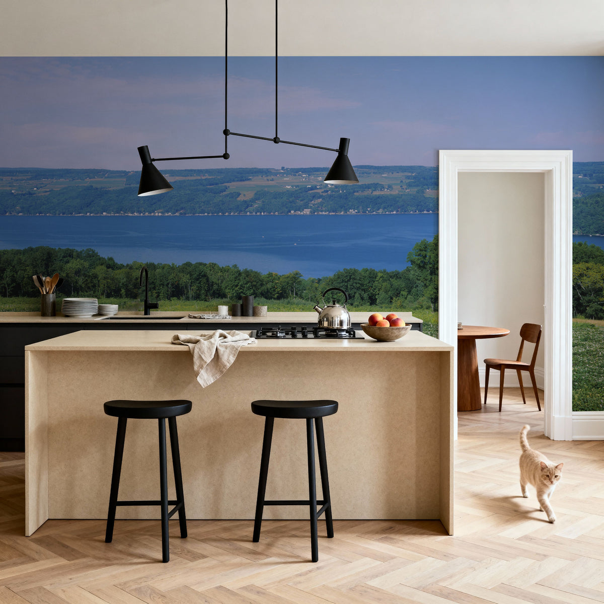 Vineyard Lakeside Serenity Mural Wallpaper - room preview 06