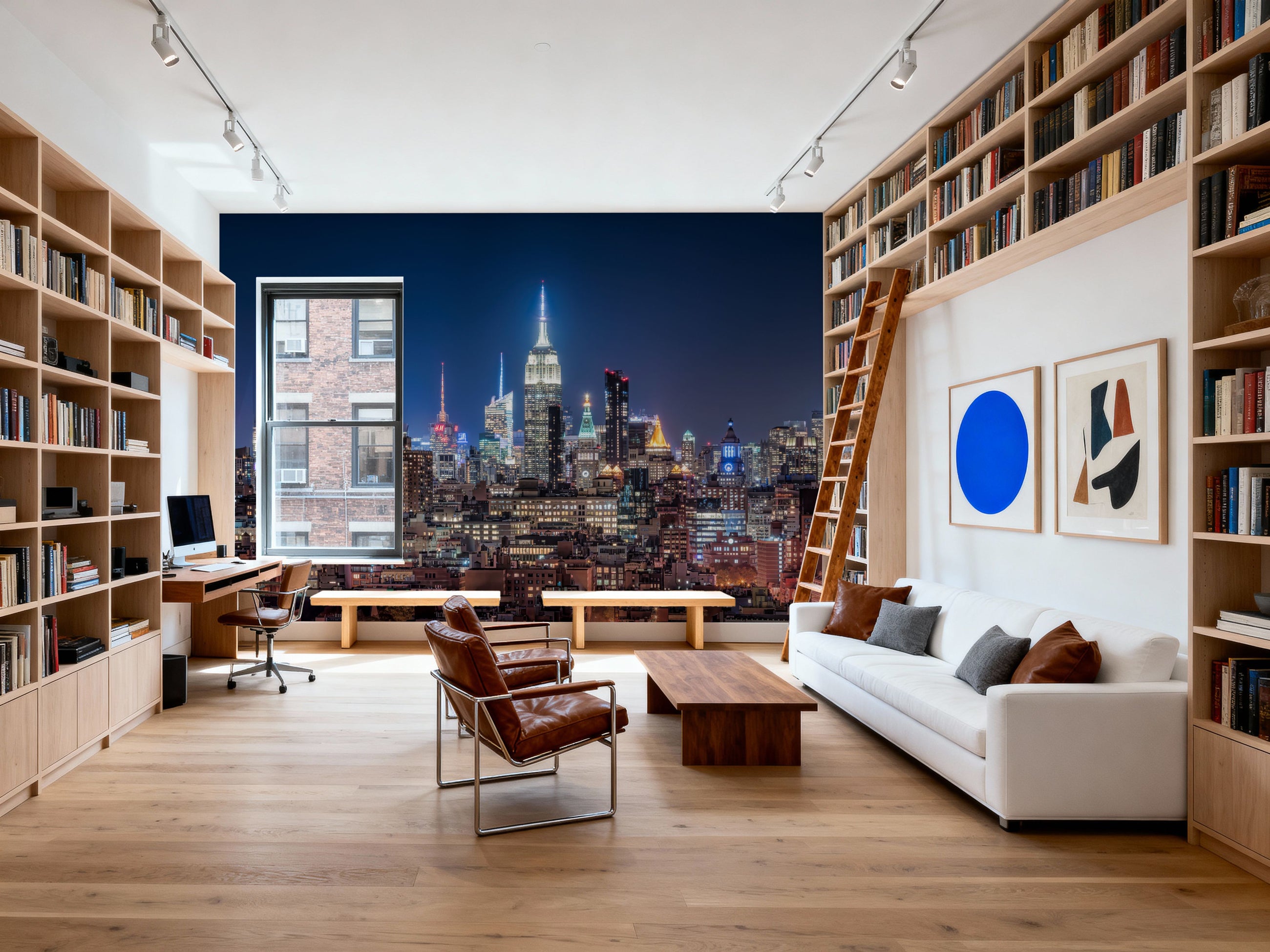 New York Lights Mural Wallpaper