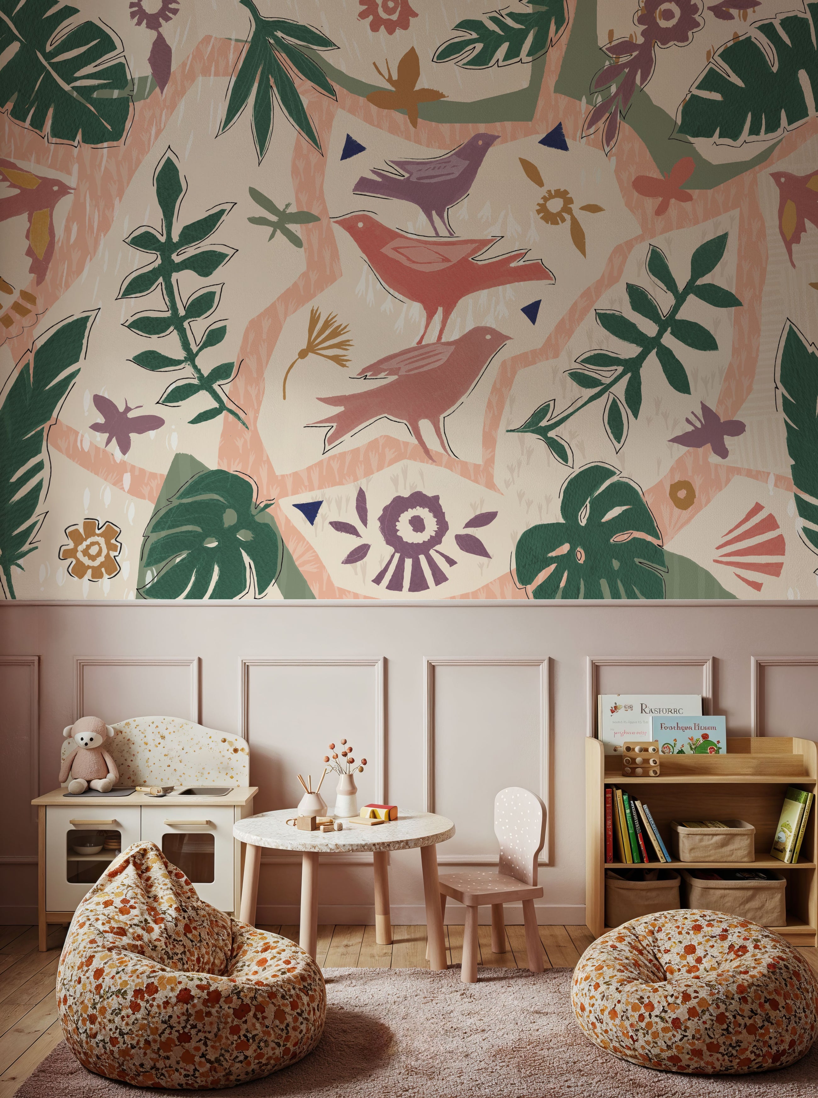 Desert Flair Pink Circle Mural Wallpaper