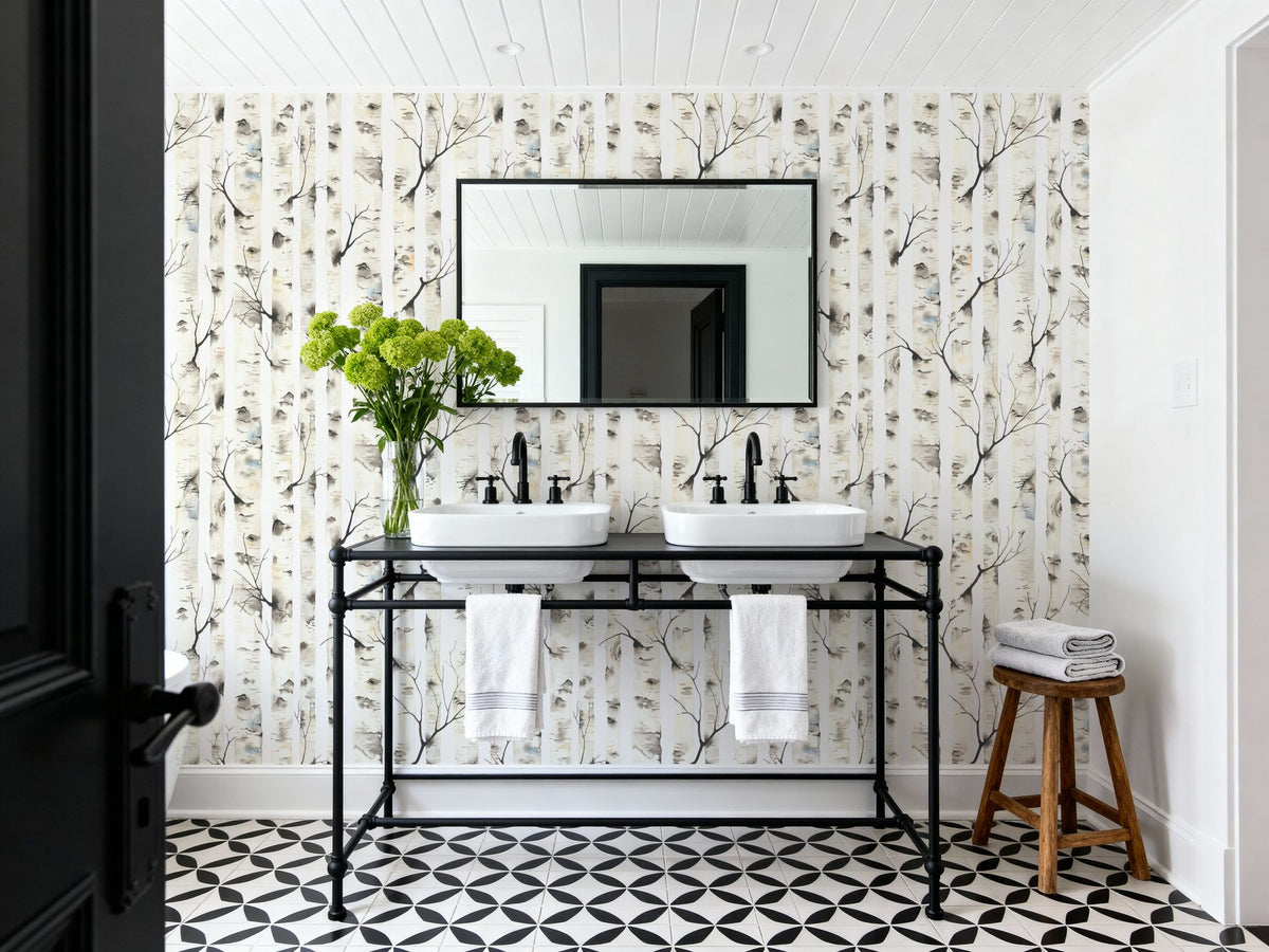 Nordic Birch Mural Wallpaper - room preview 06