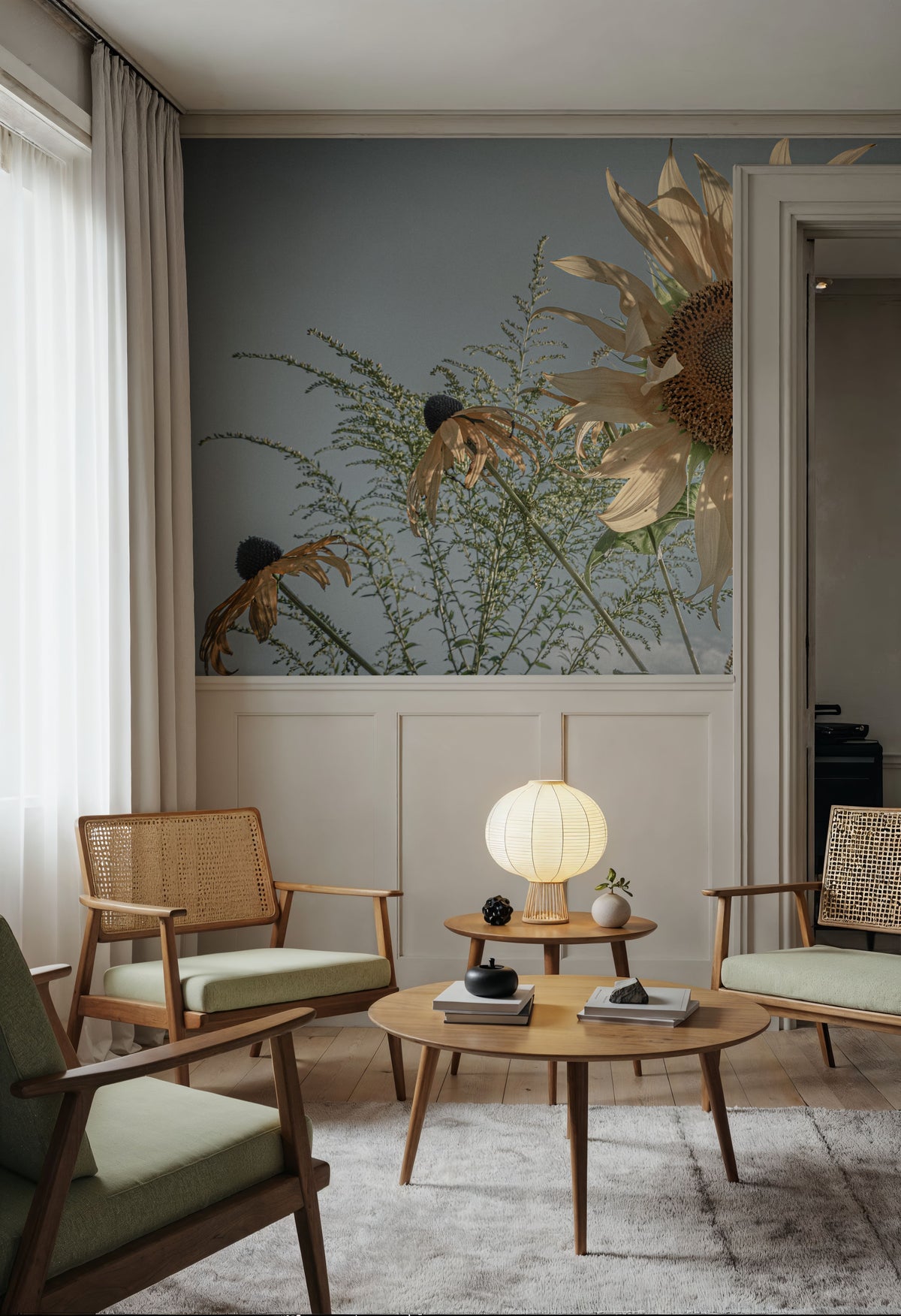 Sunflower Mural Wallpaper - room preview 06