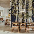 Fresh Forest Indigo Gold Mural Wallpaper - room preview 06