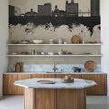 Davenport Iowa Skyline Concrete Mural Wallpaper - room preview 06