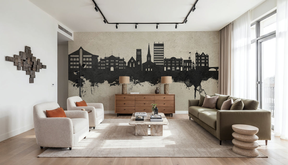 Maidstone England Skyline Concrete Mural Wallpaper - room preview 06