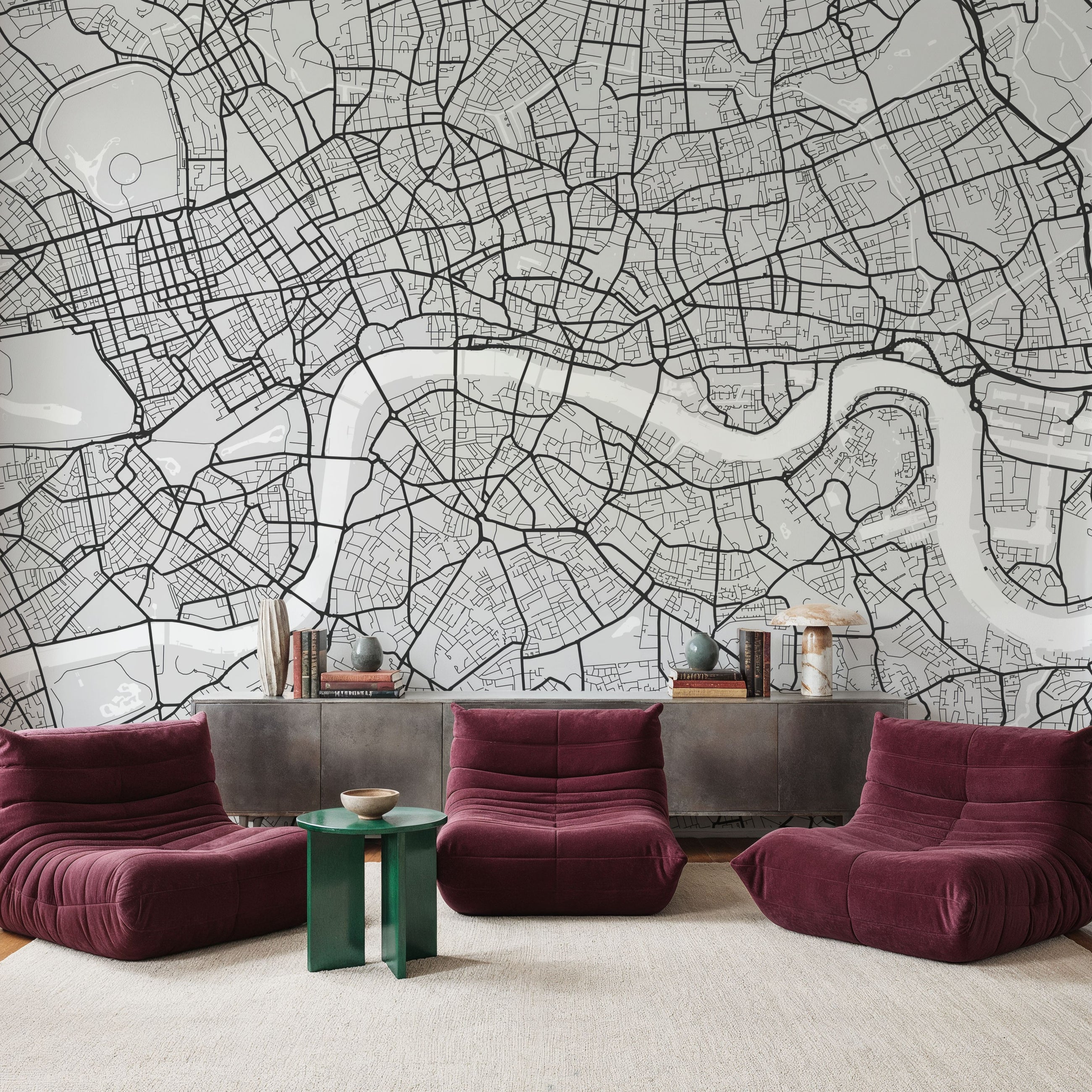 Central London Grey Mural Wallpaper