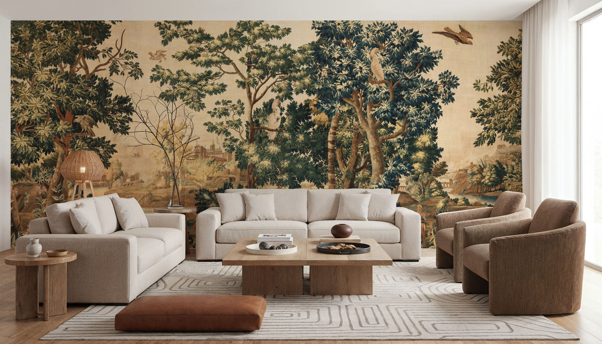Enchanted Grove Tapestry, Rich Mural Wallpaper - room preview 06
