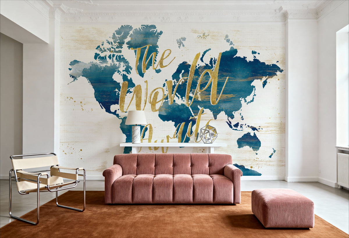 Desert Bloom Map in Writing Mural Wallpaper - room preview 06