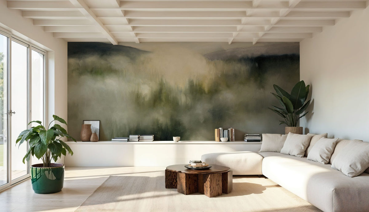 Neutral Valley Clouds Mural Wallpaper - room preview 06