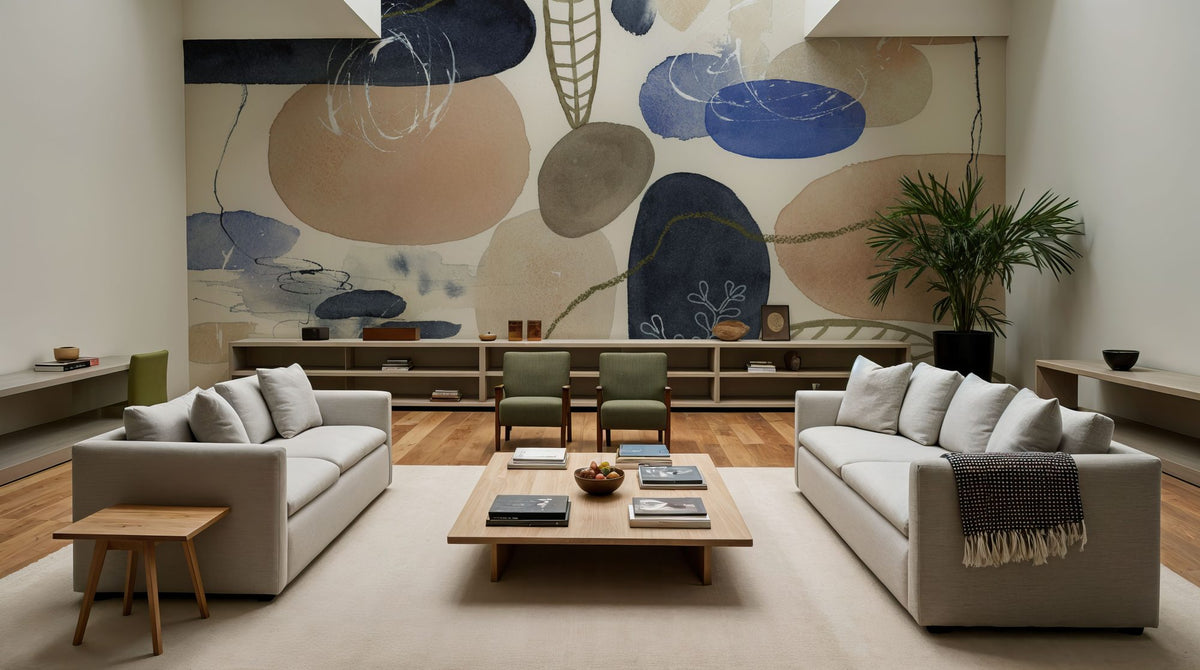 Leaves and Stones Mural Wallpaper - room preview 06