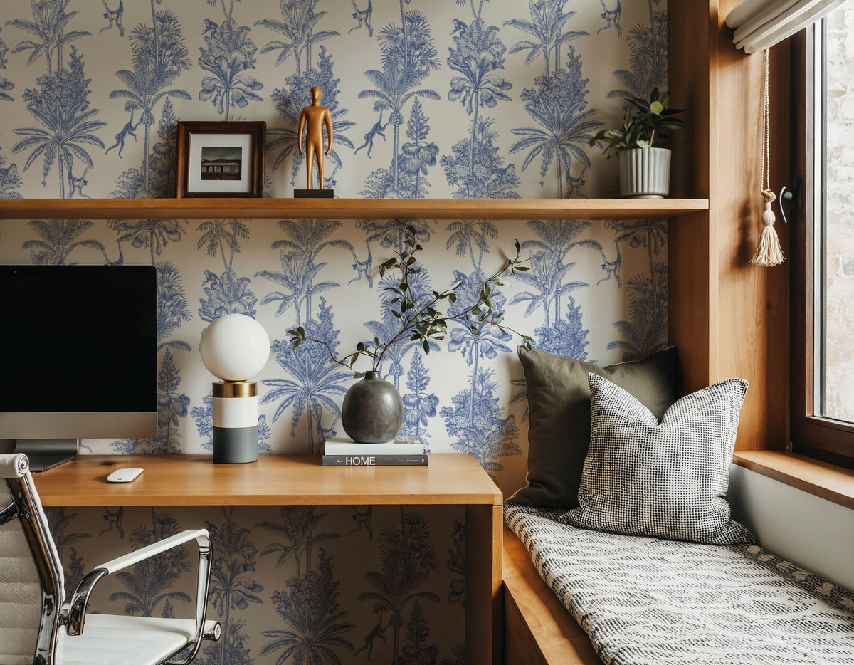 Jungle Toile Mural Wallpaper - room preview 06
