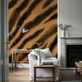 Watercolor Tiger Stripes, Warm Mural Wallpaper - room preview 06