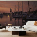 Harbor Lighthouse Sunset Mural Wallpaper - room preview 06
