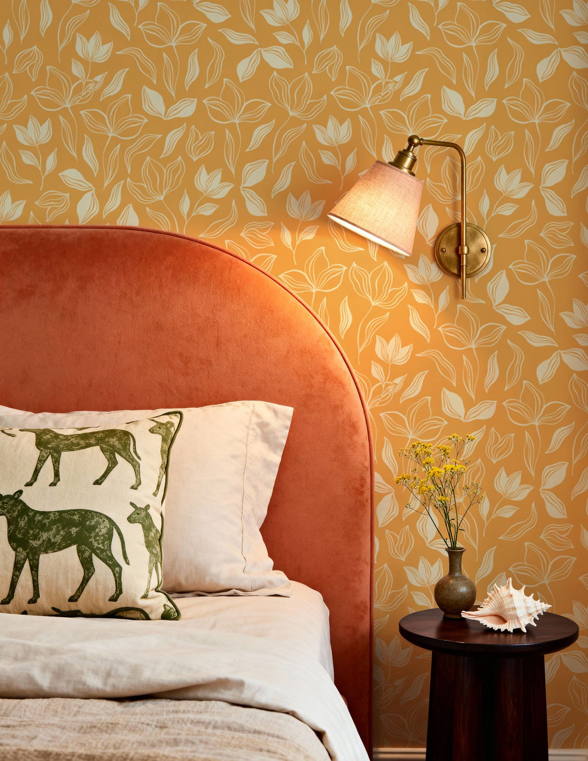 White Tulips Mural Wallpaper - room preview 06